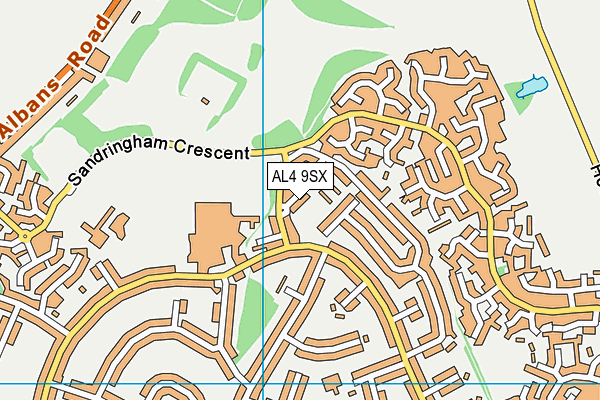 AL4 9SX map - OS VectorMap District (Ordnance Survey)