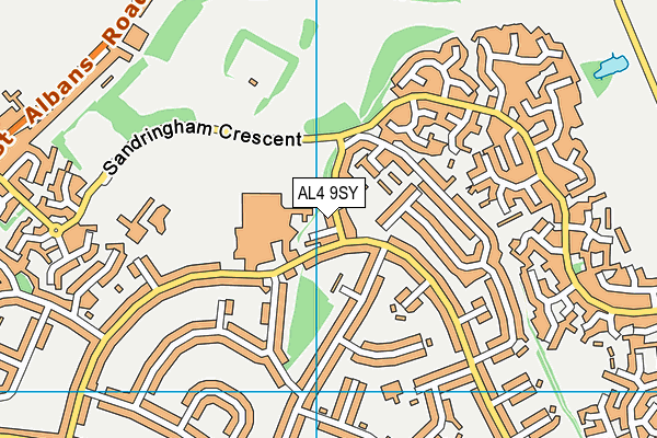 AL4 9SY map - OS VectorMap District (Ordnance Survey)
