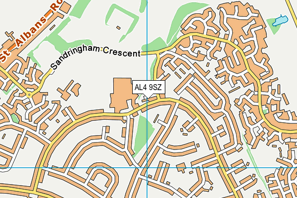 AL4 9SZ map - OS VectorMap District (Ordnance Survey)