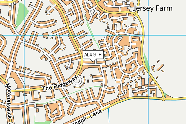 AL4 9TH map - OS VectorMap District (Ordnance Survey)