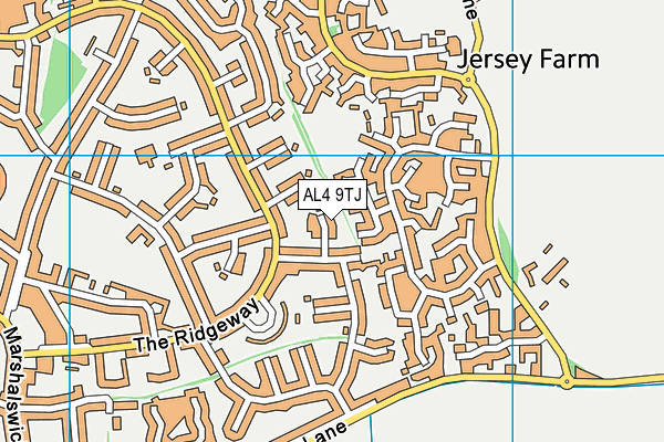 AL4 9TJ map - OS VectorMap District (Ordnance Survey)