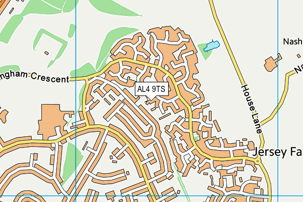 AL4 9TS map - OS VectorMap District (Ordnance Survey)