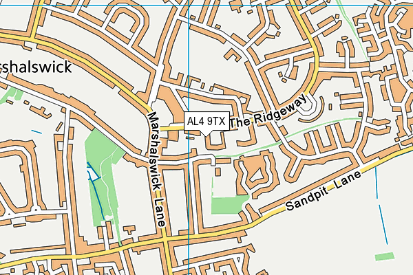 AL4 9TX map - OS VectorMap District (Ordnance Survey)