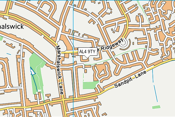 AL4 9TY map - OS VectorMap District (Ordnance Survey)