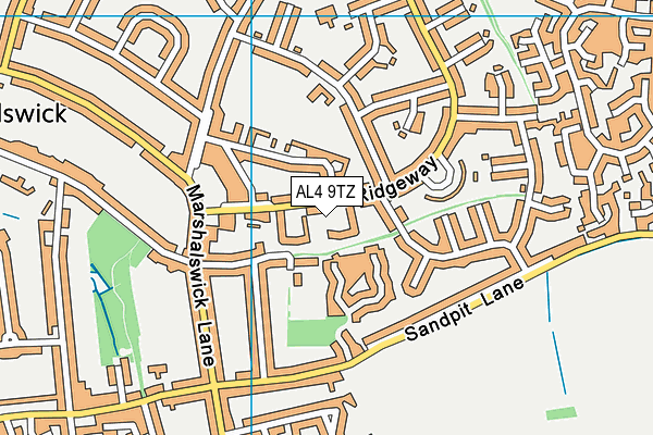AL4 9TZ map - OS VectorMap District (Ordnance Survey)