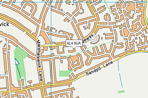 AL4 9UA map - OS VectorMap District (Ordnance Survey)