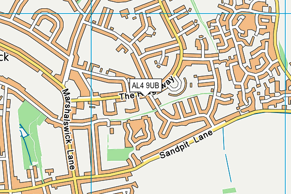 AL4 9UB map - OS VectorMap District (Ordnance Survey)