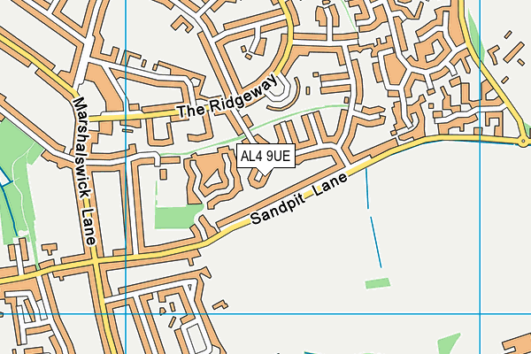 AL4 9UE map - OS VectorMap District (Ordnance Survey)