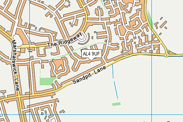 AL4 9UF map - OS VectorMap District (Ordnance Survey)