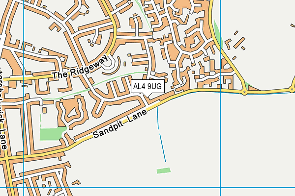 AL4 9UG map - OS VectorMap District (Ordnance Survey)