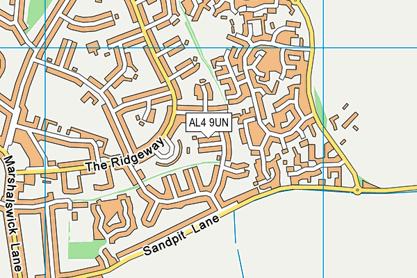 AL4 9UN map - OS VectorMap District (Ordnance Survey)