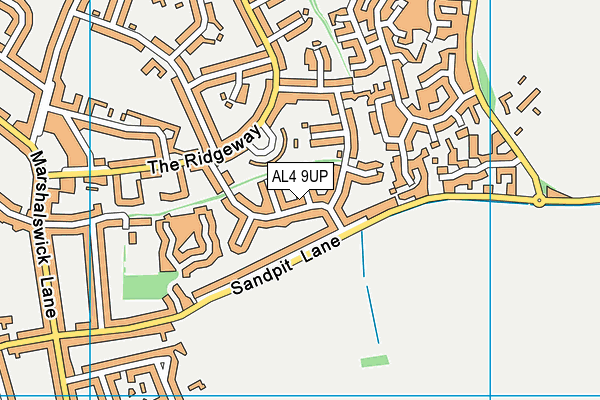 AL4 9UP map - OS VectorMap District (Ordnance Survey)