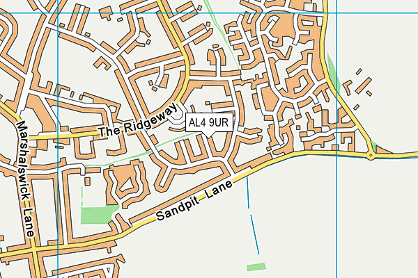 AL4 9UR map - OS VectorMap District (Ordnance Survey)