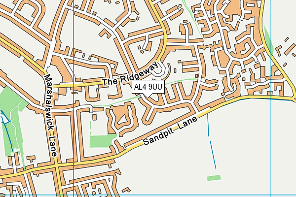 AL4 9UU map - OS VectorMap District (Ordnance Survey)