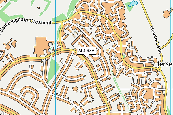 AL4 9XA map - OS VectorMap District (Ordnance Survey)