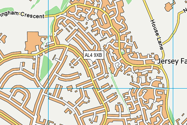 AL4 9XB map - OS VectorMap District (Ordnance Survey)