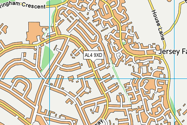 AL4 9XD map - OS VectorMap District (Ordnance Survey)