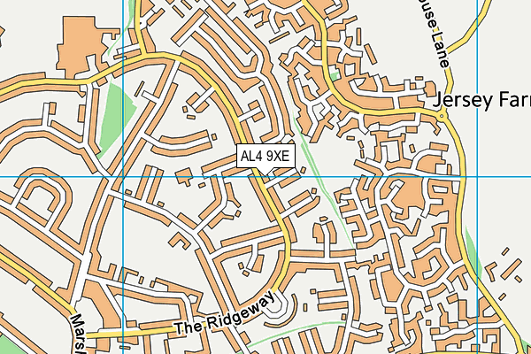 AL4 9XE map - OS VectorMap District (Ordnance Survey)
