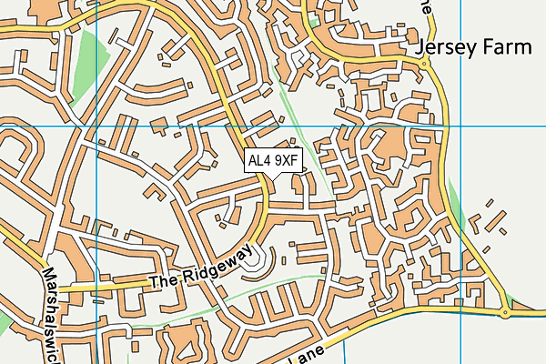 AL4 9XF map - OS VectorMap District (Ordnance Survey)