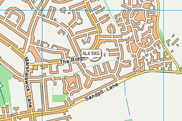 AL4 9XG map - OS VectorMap District (Ordnance Survey)