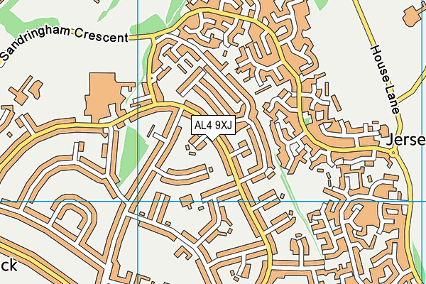 AL4 9XJ map - OS VectorMap District (Ordnance Survey)
