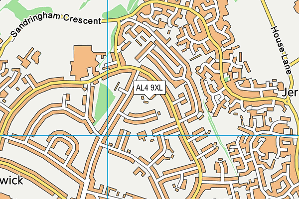 AL4 9XL map - OS VectorMap District (Ordnance Survey)