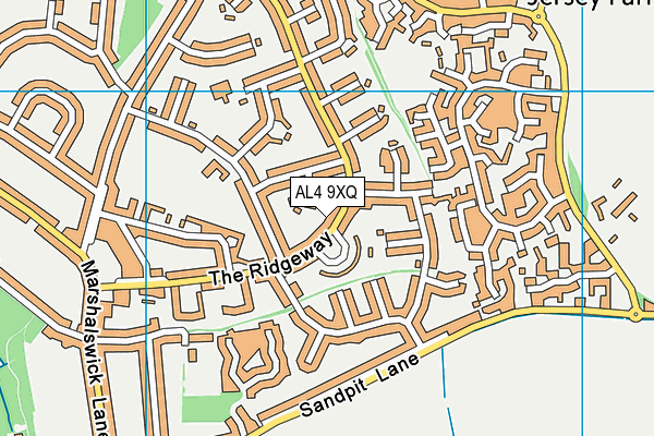 AL4 9XQ map - OS VectorMap District (Ordnance Survey)