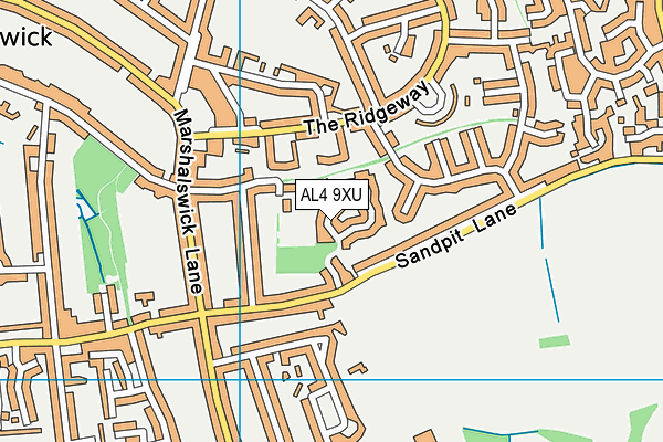 AL4 9XU map - OS VectorMap District (Ordnance Survey)
