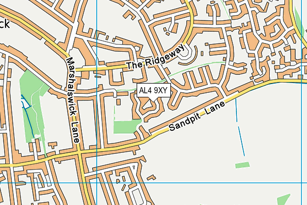 AL4 9XY map - OS VectorMap District (Ordnance Survey)