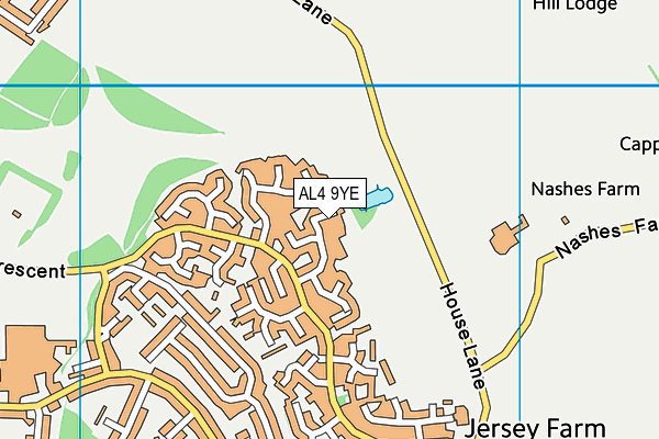 AL4 9YE map - OS VectorMap District (Ordnance Survey)