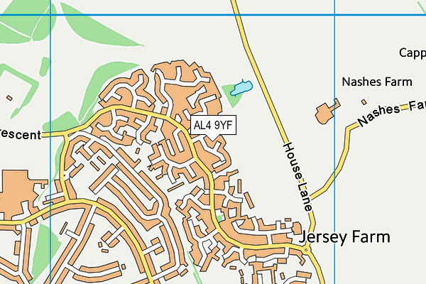 AL4 9YF map - OS VectorMap District (Ordnance Survey)