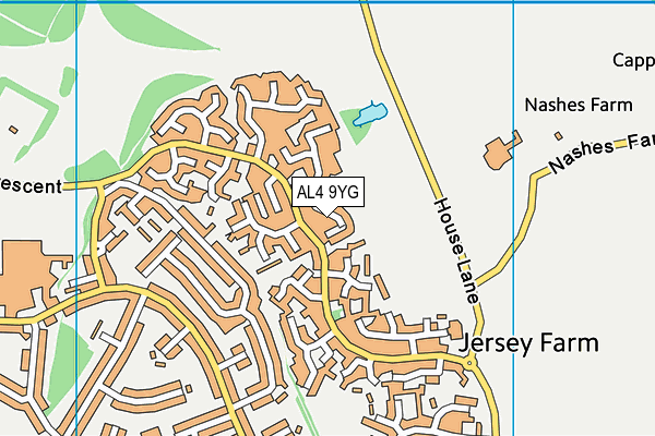 AL4 9YG map - OS VectorMap District (Ordnance Survey)
