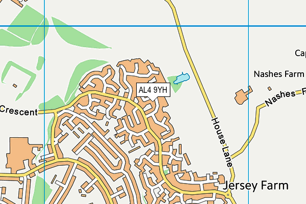 AL4 9YH map - OS VectorMap District (Ordnance Survey)