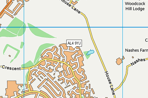 AL4 9YJ map - OS VectorMap District (Ordnance Survey)