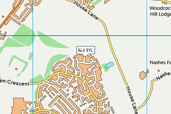 AL4 9YL map - OS VectorMap District (Ordnance Survey)
