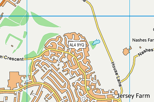 AL4 9YQ map - OS VectorMap District (Ordnance Survey)