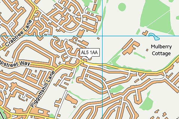 AL5 1AA map - OS VectorMap District (Ordnance Survey)