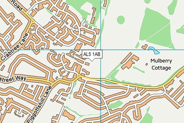 AL5 1AB map - OS VectorMap District (Ordnance Survey)
