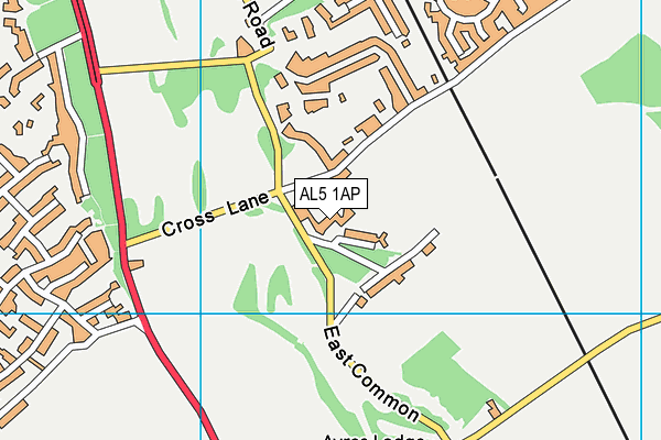 AL5 1AP map - OS VectorMap District (Ordnance Survey)