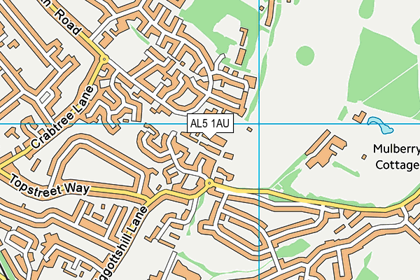 AL5 1AU map - OS VectorMap District (Ordnance Survey)