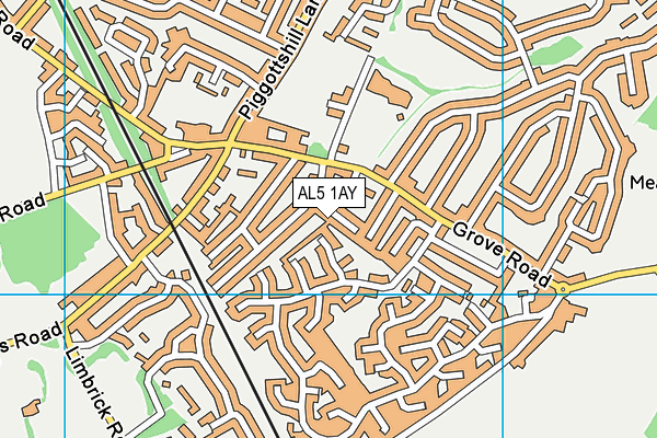 AL5 1AY map - OS VectorMap District (Ordnance Survey)