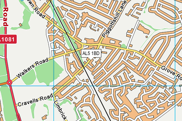 AL5 1BD map - OS VectorMap District (Ordnance Survey)