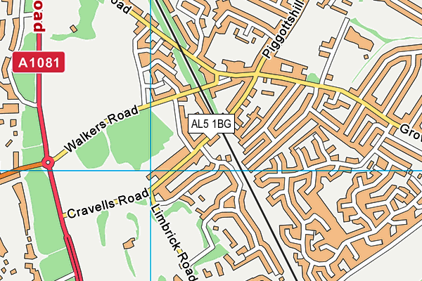AL5 1BG map - OS VectorMap District (Ordnance Survey)