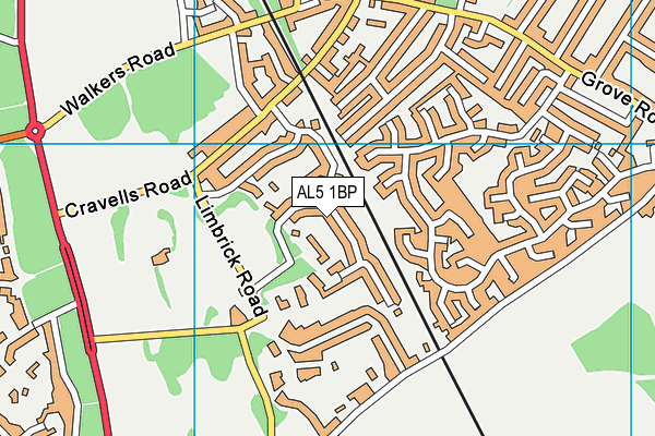 AL5 1BP map - OS VectorMap District (Ordnance Survey)