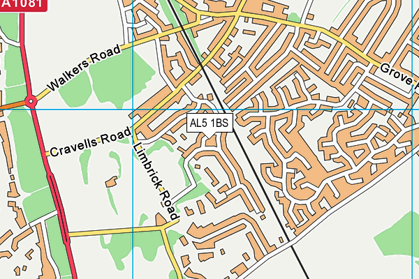 AL5 1BS map - OS VectorMap District (Ordnance Survey)
