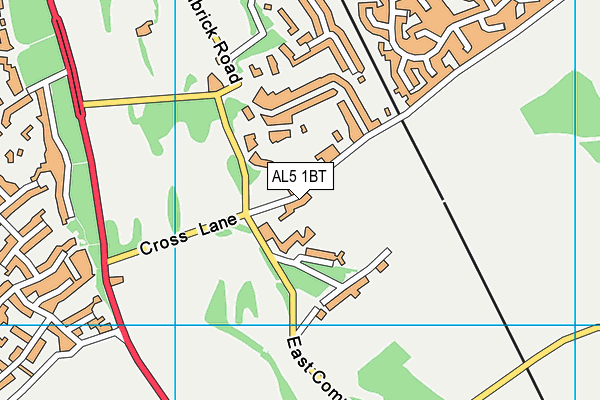 AL5 1BT map - OS VectorMap District (Ordnance Survey)