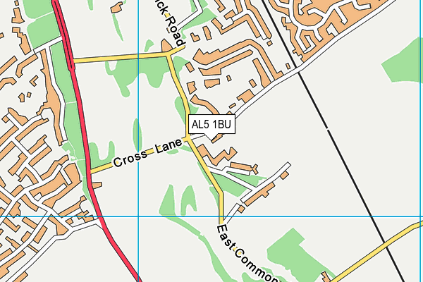 AL5 1BU map - OS VectorMap District (Ordnance Survey)