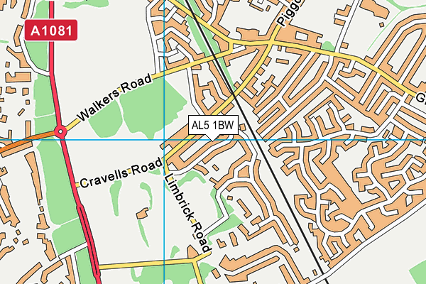 AL5 1BW map - OS VectorMap District (Ordnance Survey)