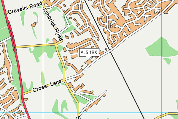 AL5 1BX map - OS VectorMap District (Ordnance Survey)