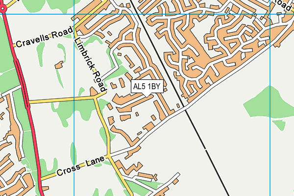 AL5 1BY map - OS VectorMap District (Ordnance Survey)